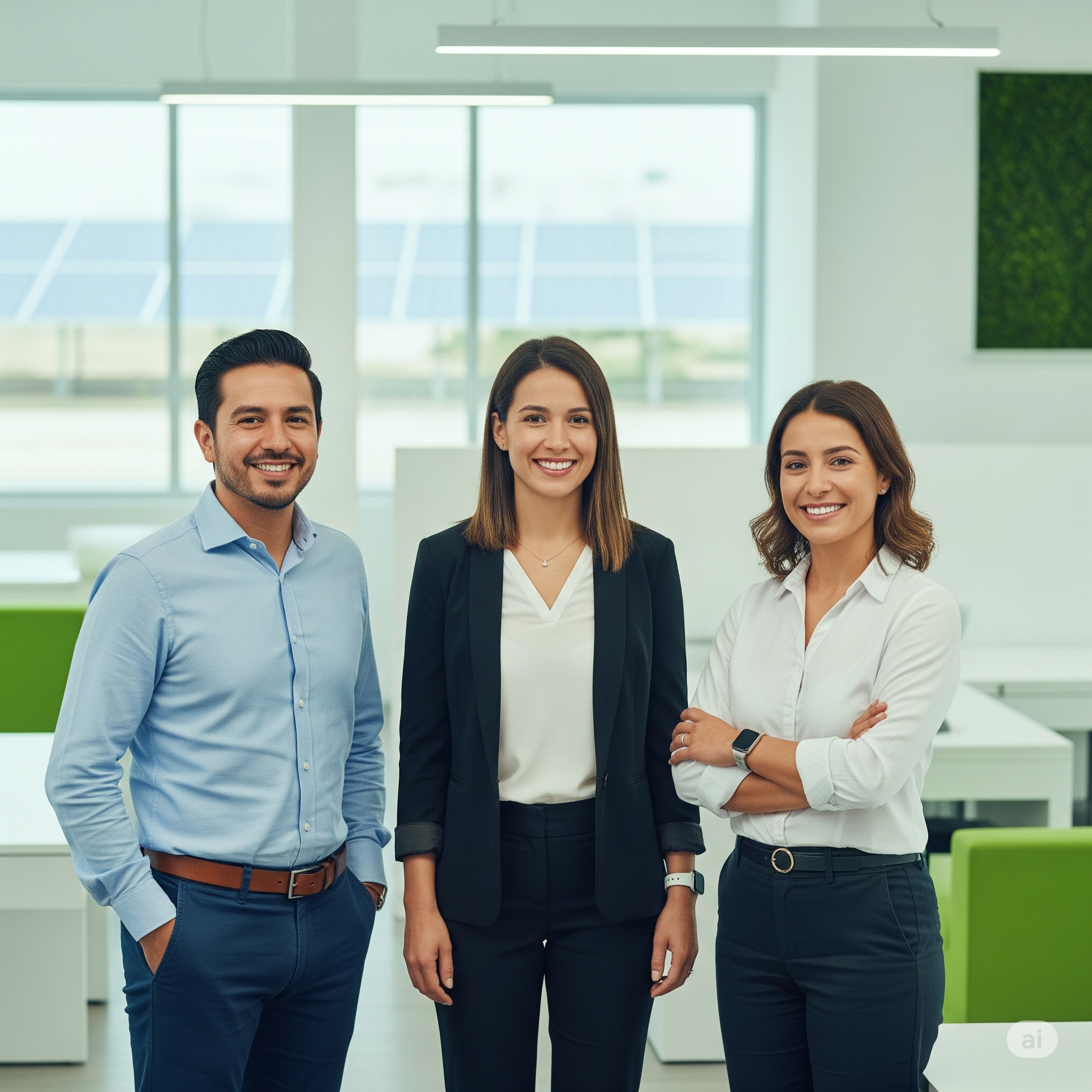 Equipo colaborando en una oficina